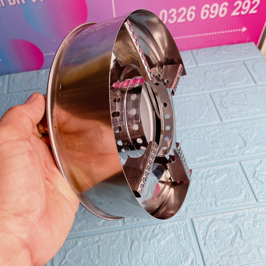 Bếp Cồn Khô Inox cao cấp Mini Du Lịch Tiện Lợi - Bếp cồn lẩu nướng nhỏ gọn dễ dàng mang đi dã ngoại .
