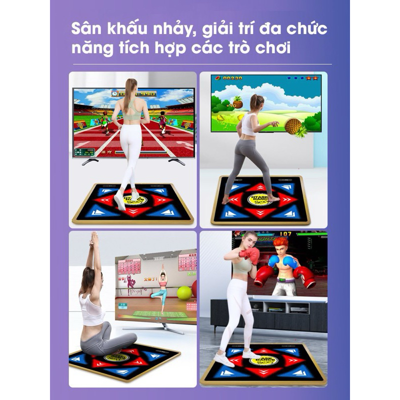 Thảm chơi game, thảm nhảy, máy chơi game khu TTTM công nghệ AI, camera AR thông minh Tiếng Anh kết nối tivi
