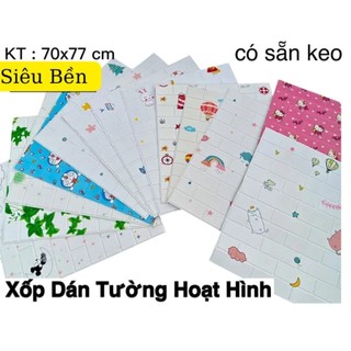 Xốp dán tường 3d hoạt hình tâm hợp phát khổ lớn 70x77 cm siêu dễ thương