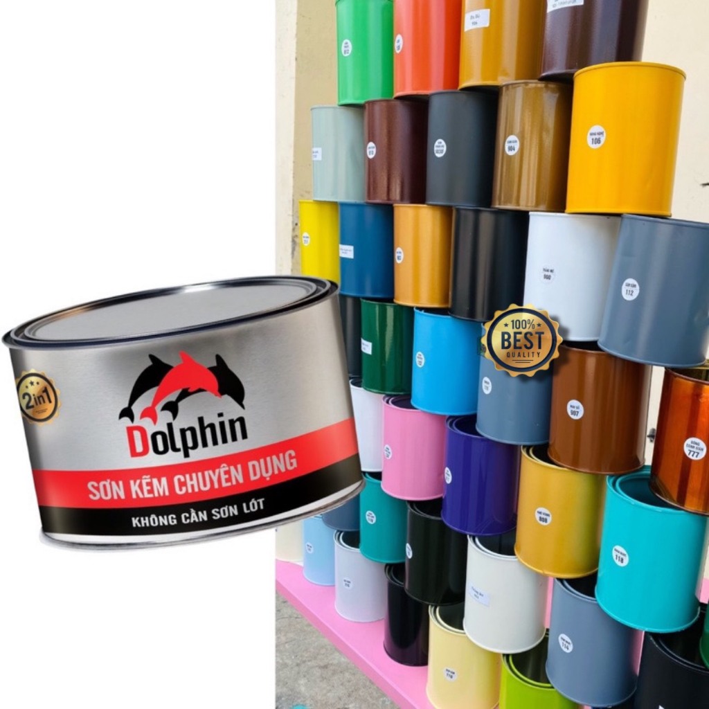 Sơn Kẽm Dolphin 800gr  Giá Tốt, Nhiều Màu Sắc, Sơn sắt thép, inox, kẽm, gỗ