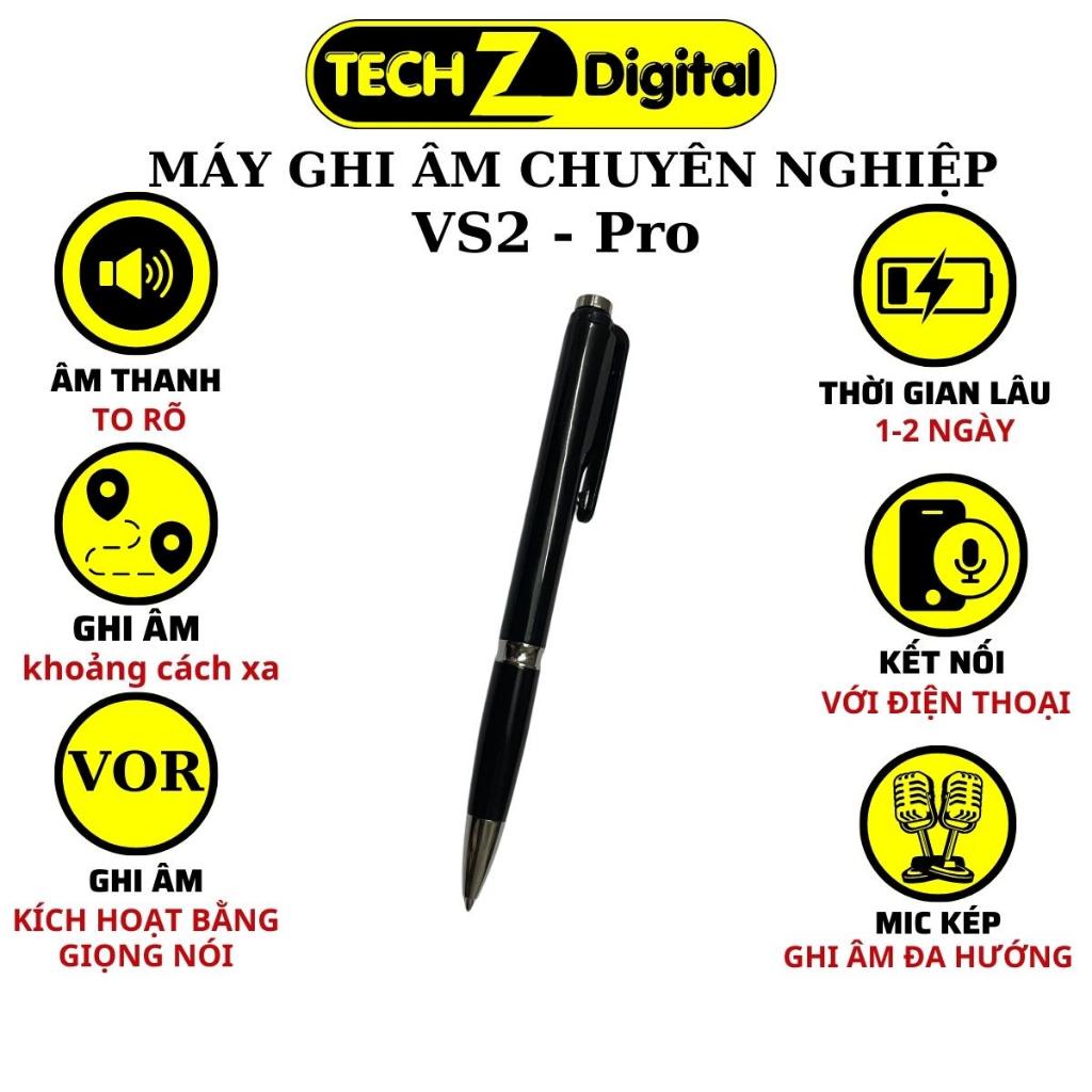Máy ghi âm VS2 64GB hàn quốc, kích hoạt ghi âm bằng giọng nói, nghe lại file ghi âm trực tiếp trên điện thoại, Bh 5 Năm