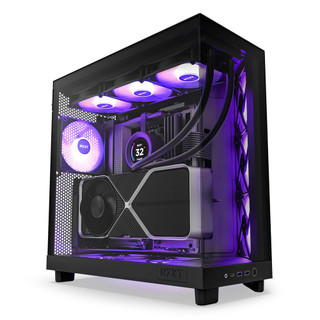 Vỏ Case NZXT H6 Flow RGB – Mid Tower – Thiết Kế Nghiêng – 3 Quạt RGB – Màu Đen / Trắng