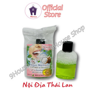 01 Chai Nước Xúc Miệng Làm Sạch Khoang Miệng Thảo Dược Hương Dừa & Bạc Hà Herbal Mouthwash Coconut & Spearmint Rasyan 20