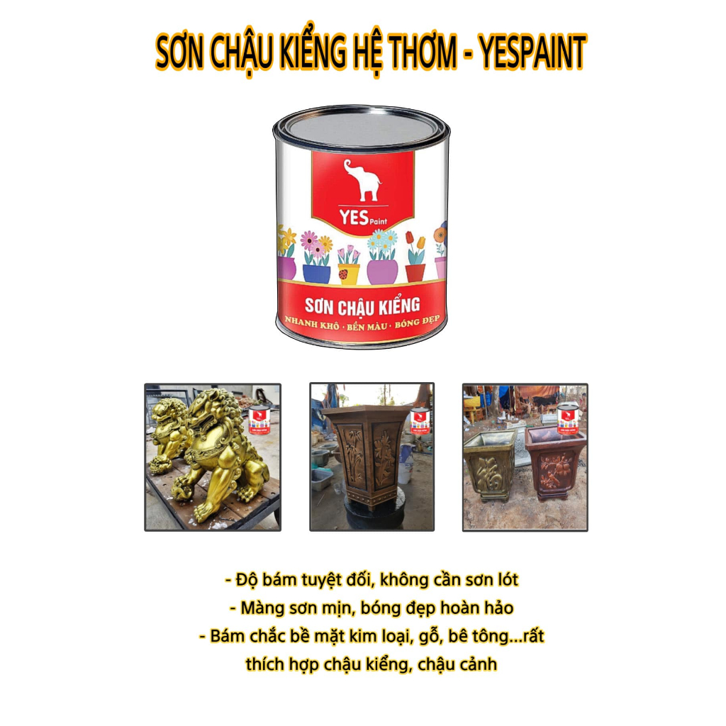 Sơn Chậu Kiểng 1K Yespaint Đủ Màu - Độ bóng cao