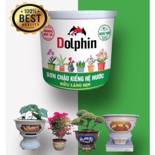 [Tặng cọ] Sơn Chậu Kiểng, Sơn Chậu Cảnh Hệ Nước Dolphin, đa dạng màu sắc, độ bóng mịn cao