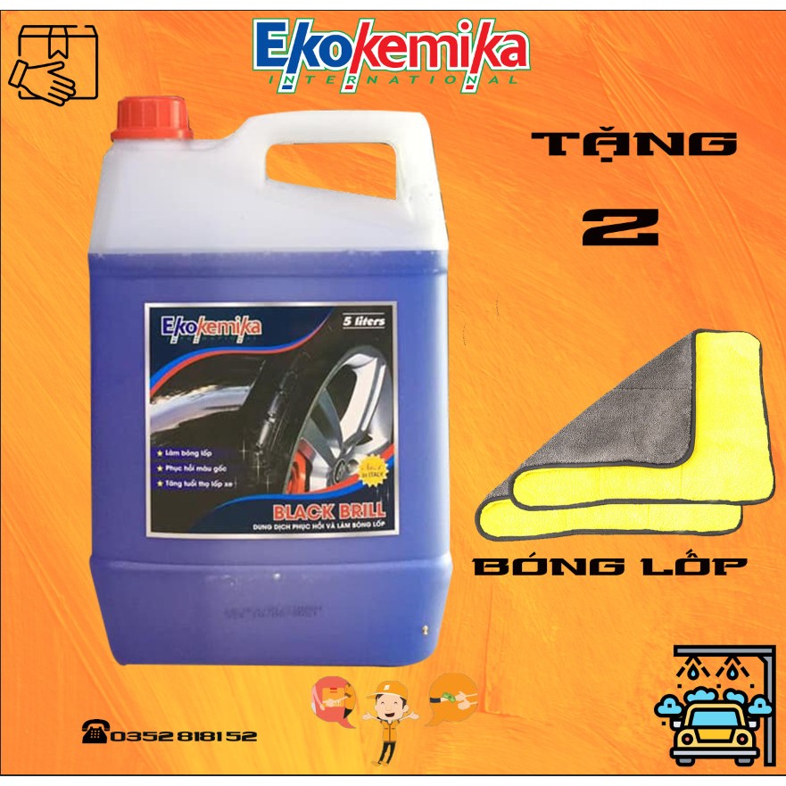 Dung dịch làm bóng và dưỡng lốp ô tô Black Brill - 5Lit