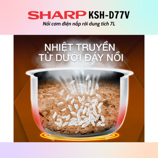 [HỎA TỐC] Nồi Cơm Điện Nắp Rời Sharp KSH-D77V (7L) - Hàng chính hãng