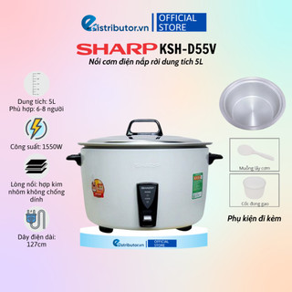 Nồi cơm điện nắp rời sharp ksh-d55v - hàng chính hãng