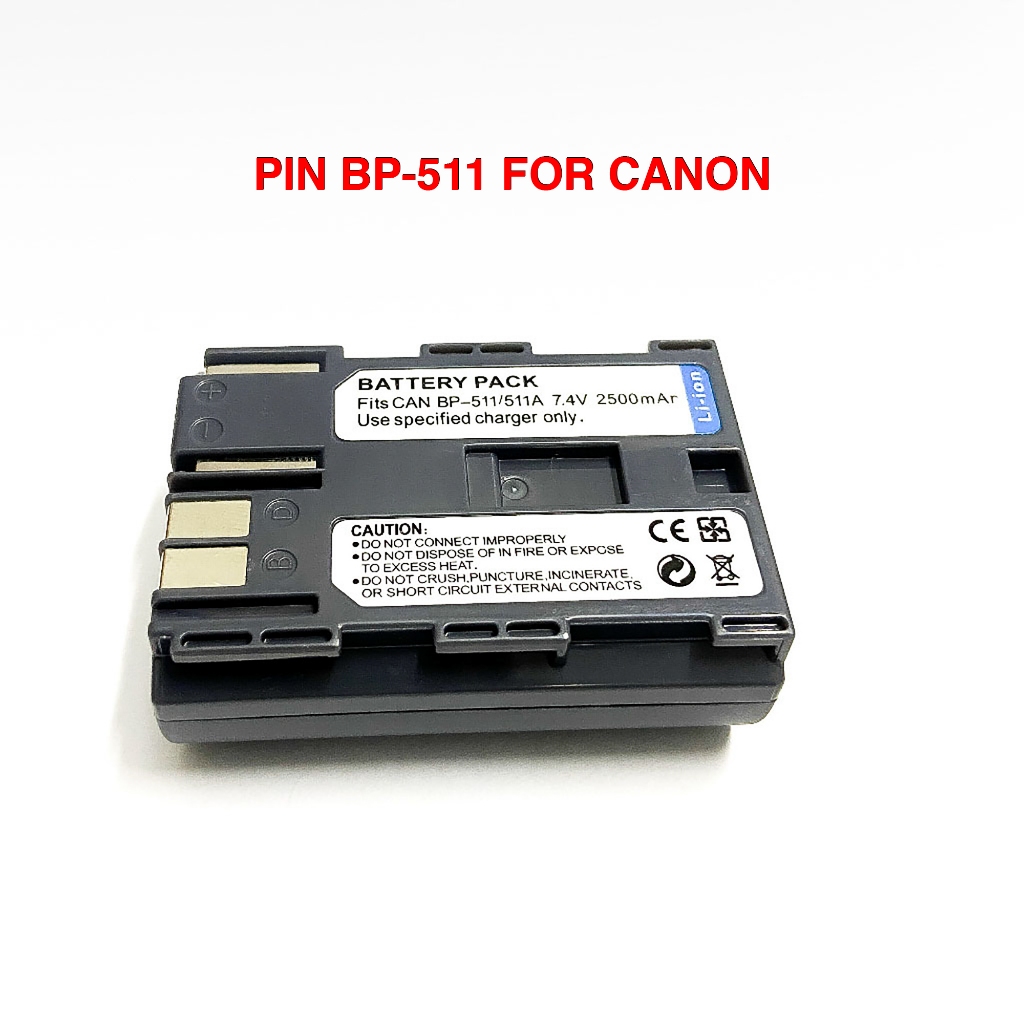 Pin BP-511 cho Canon EOS 5D, 50D, 40D, 30D, 20D, 10D, Powershot G2, G3, G5, G6…