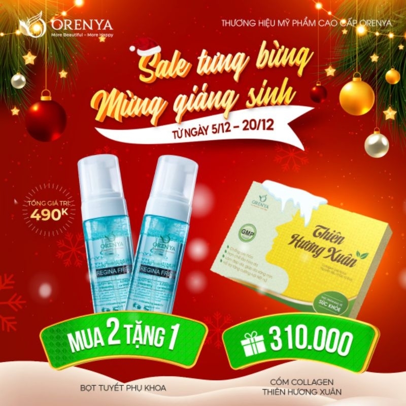 Dung dịch vệ sinh, vệ sinh phụ nữ dung dịch vệ sinh bọt tuyết phụ khoa ORENYA 150ml thành phần thiên nhiên
