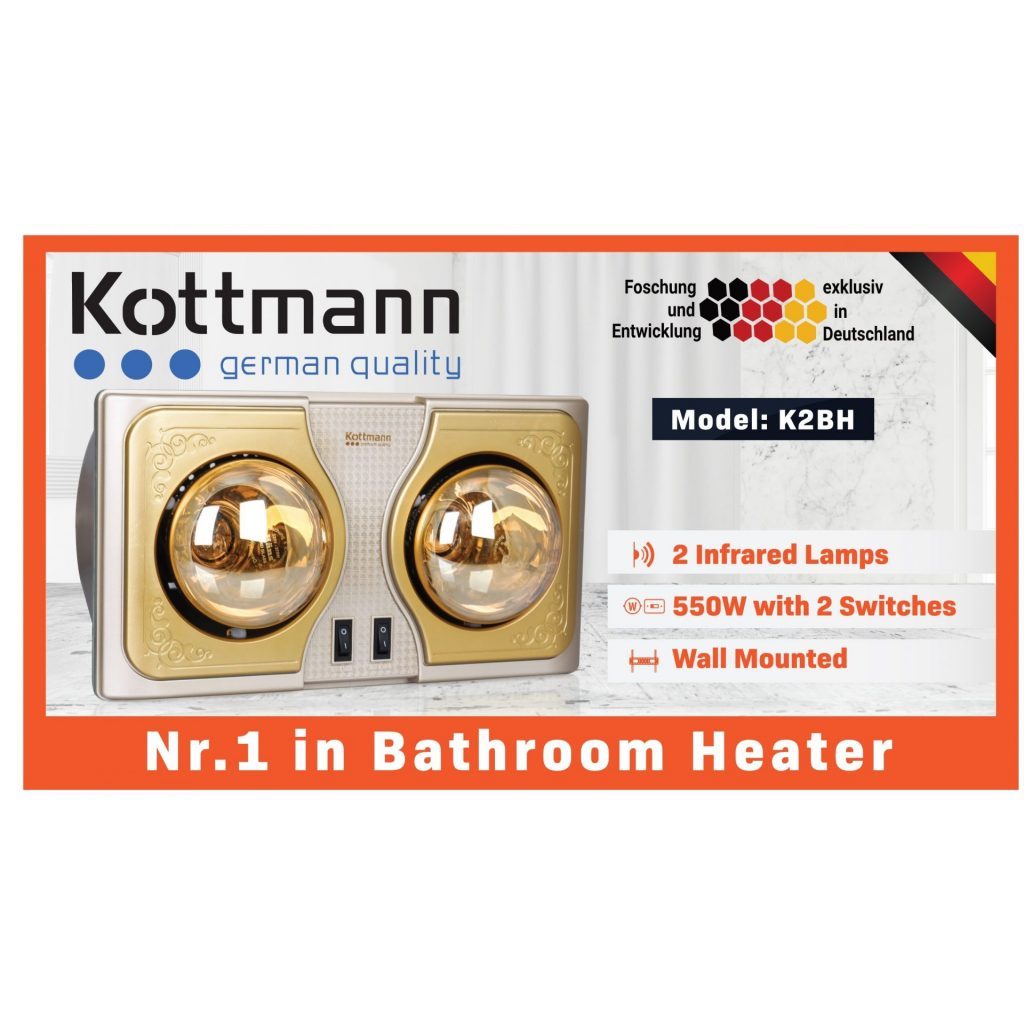 Đèn sưởi nhà tắm Kottmann 2 bóng K2BH