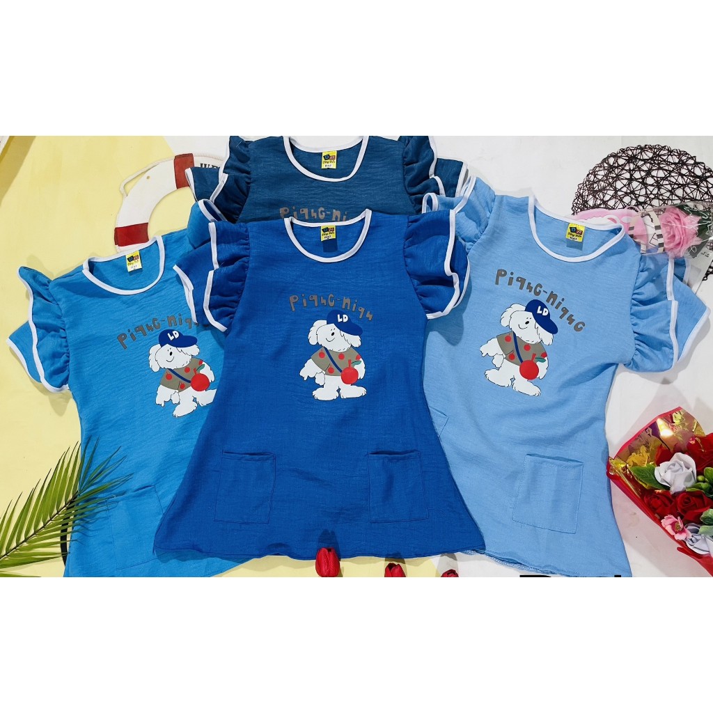 Đầm Jean Lụa Bé (18-22kg) (giao màu ngẫu nhiên)