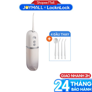 Máy tăm nước không dây LocknLock ENR146WHT 190ml, Hàng chính hãng, 4 chế độ, 3 loại đầu tăm- JoyMall
