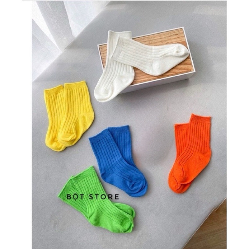 Tất basic cotton Hàn Quốc cho bé yêu mix đồ