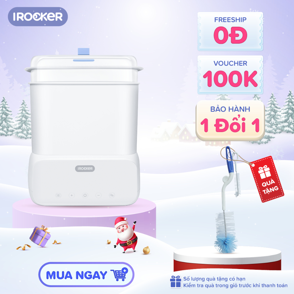 Máy tiệt trùng sấy khô bảo quản bình sữa IROCKER ST 001 đa năng cho bé
