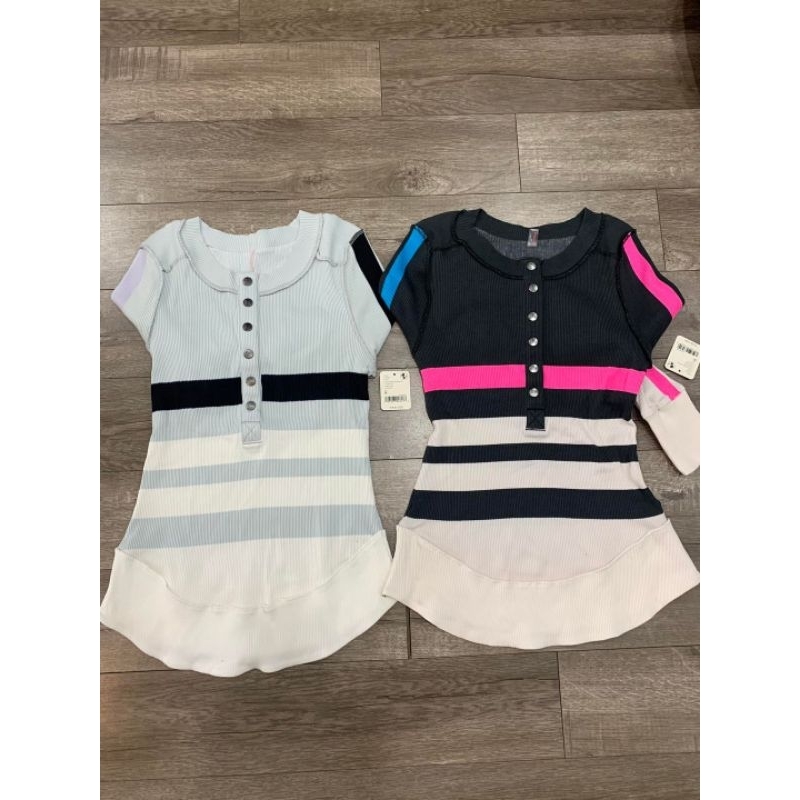 Áo dài tay free people color block chính hãng