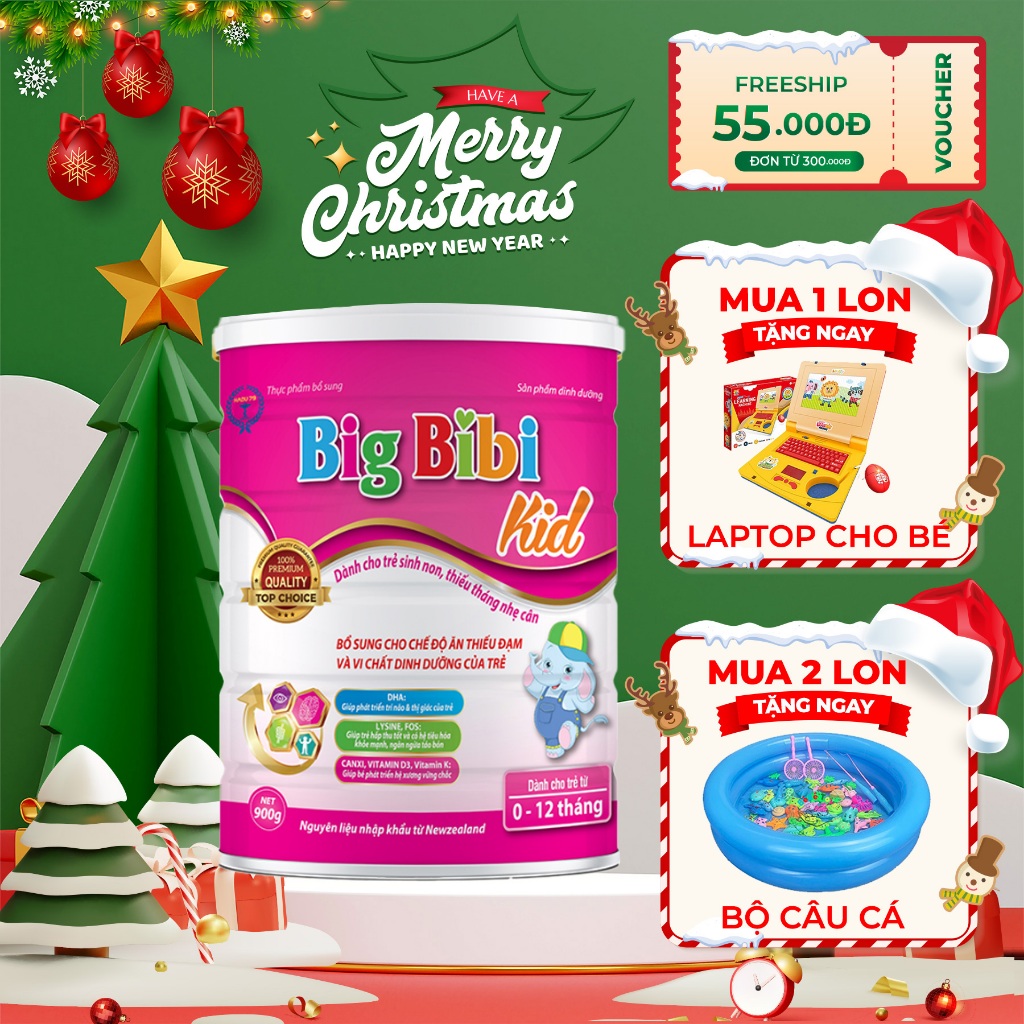 Sữa Big Bibi Kid 900g. Dành cho trẻ sinh non,thiếu tháng nhẹ cân, bổ sung đạm, vi chất dinh dưỡng - Childs_day.