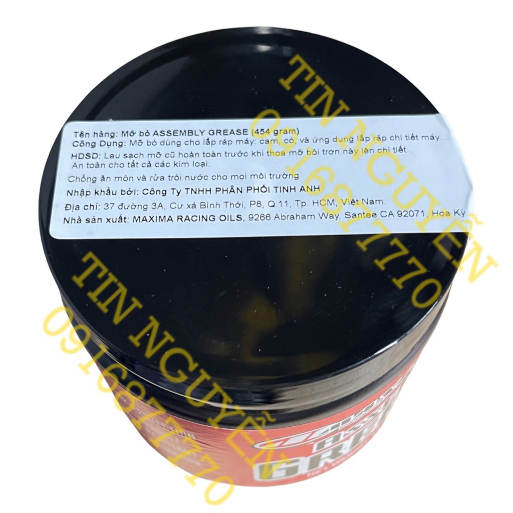 Mỡ bò Maxima Assembly Grease 454gr màu đỏ chính hãng