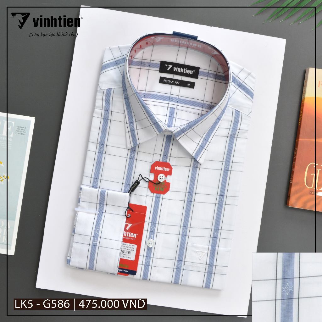 Áo Sơ Mi Dài Tay Caro Vải Bamboo Form Regular Vĩnh Tiến 475 - Nhiều Màu