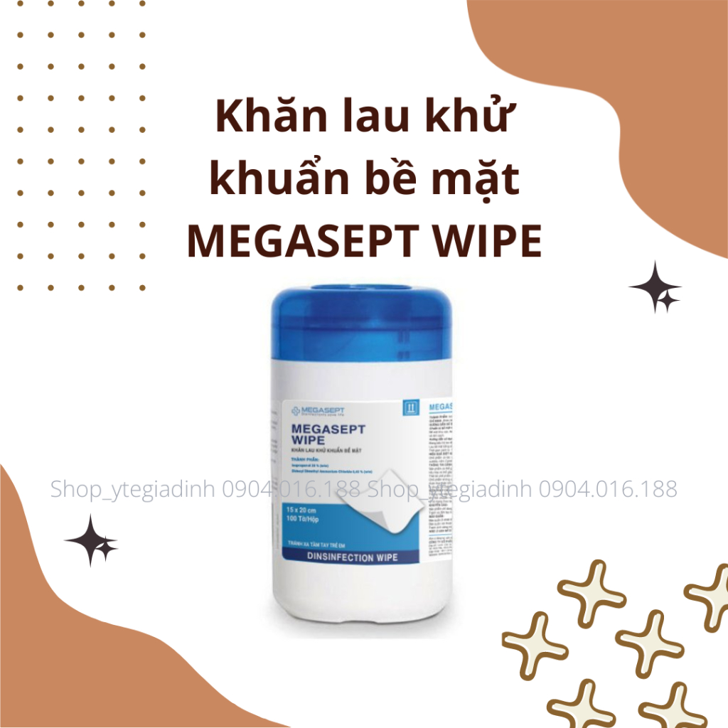 Khăn lau khử khuẩn bề mặt MEGASEPT WIPE