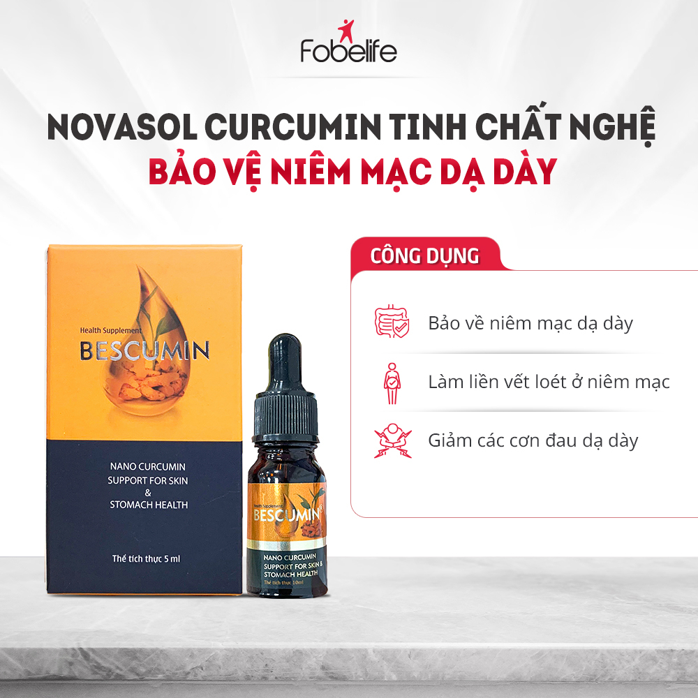 Tinh chất nghệ nano bảo vệ niêm mạc dạ dày Bescumin Fobe chai 5ml Khoai Tây Shop