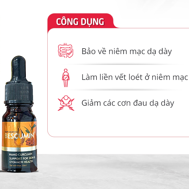Tinh chất nghệ nano bảo vệ niêm mạc dạ dày Bescumin Fobe chai 5ml Khoai Tây Shop