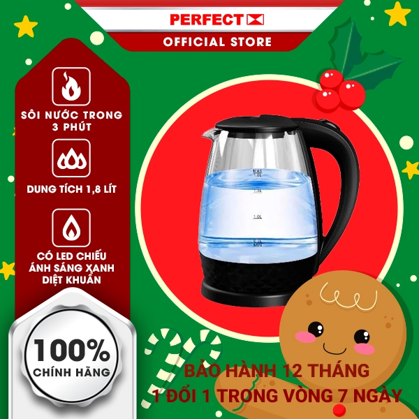 Bình đun siêu tốc thủy tinh Perfect PF-T18 1500W