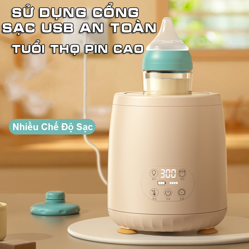 Máy Hâm Sữa Goodtolike Chế Độ Giữ Ấm Nhiệt Độ Không Đổi - Máy Lắc Sữa Tự Động Chống Vón Cục Kết Hợp Đèn Ngủ Thông Minh
