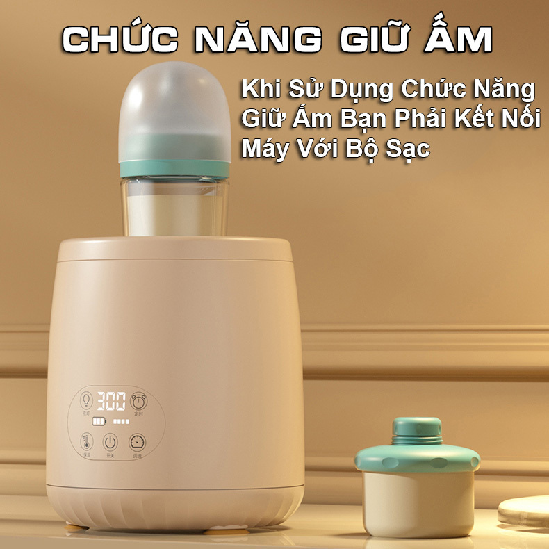 Máy Hâm Sữa Goodtolike Chế Độ Giữ Ấm Nhiệt Độ Không Đổi - Máy Lắc Sữa Tự Động Chống Vón Cục Kết Hợp Đèn Ngủ Thông Minh
