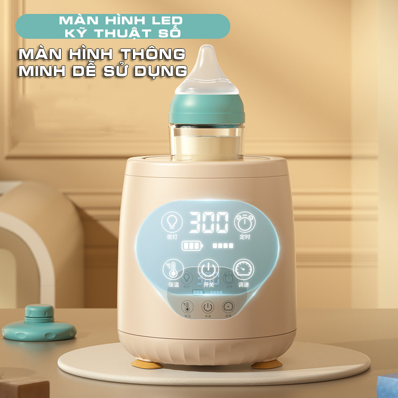 Máy Hâm Sữa Goodtolike Chế Độ Giữ Ấm Nhiệt Độ Không Đổi - Máy Lắc Sữa Tự Động Chống Vón Cục Kết Hợp Đèn Ngủ Thông Minh