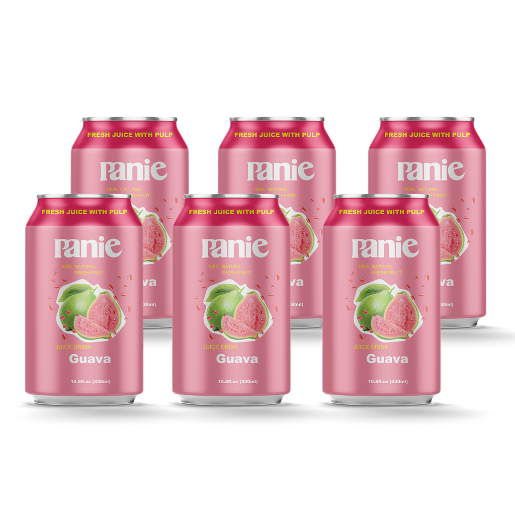 (Lốc 6 lon) Nước Ép Trái Cây Panie Hương Ổi - Lon 330ml