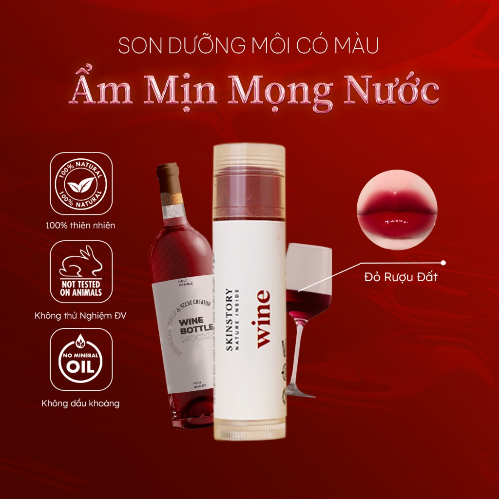 Son dưỡng môi có màu, căng mọng, mềm mịn Shiny Balm 5,5gr, dưỡng môi căng bóng, Skinstory Việt Nam