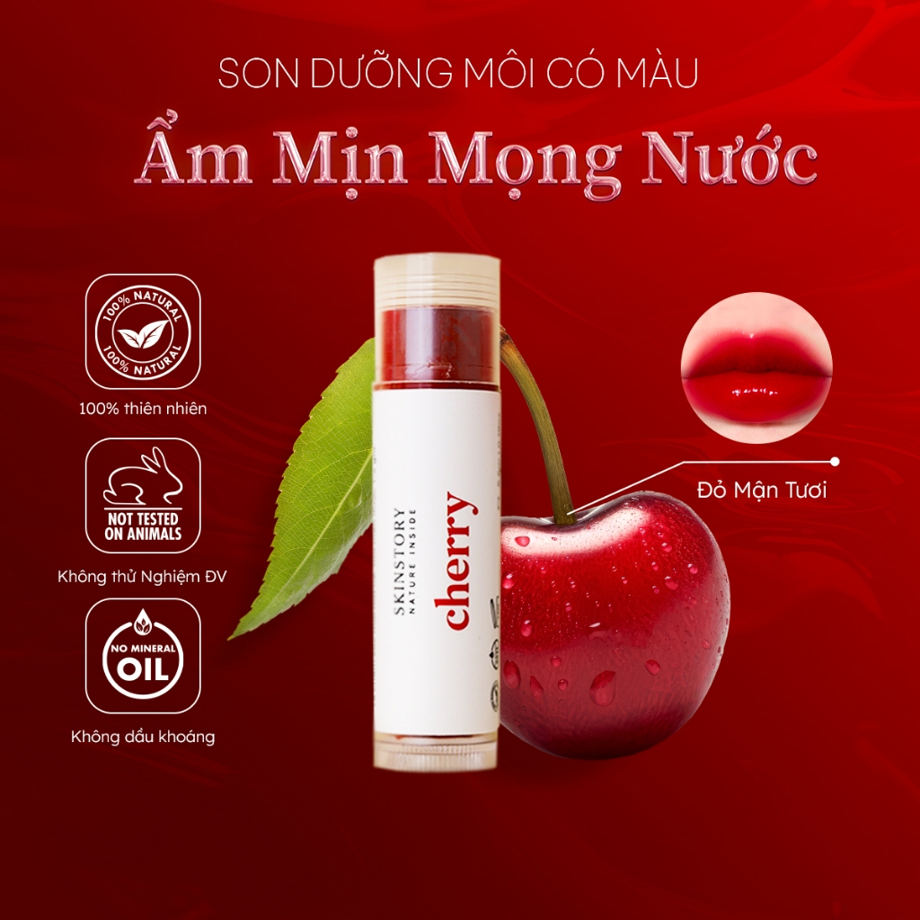 Son dưỡng môi có màu, căng mọng, mềm mịn Shiny Balm 5,5gr, dưỡng môi căng bóng, Skinstory Việt Nam