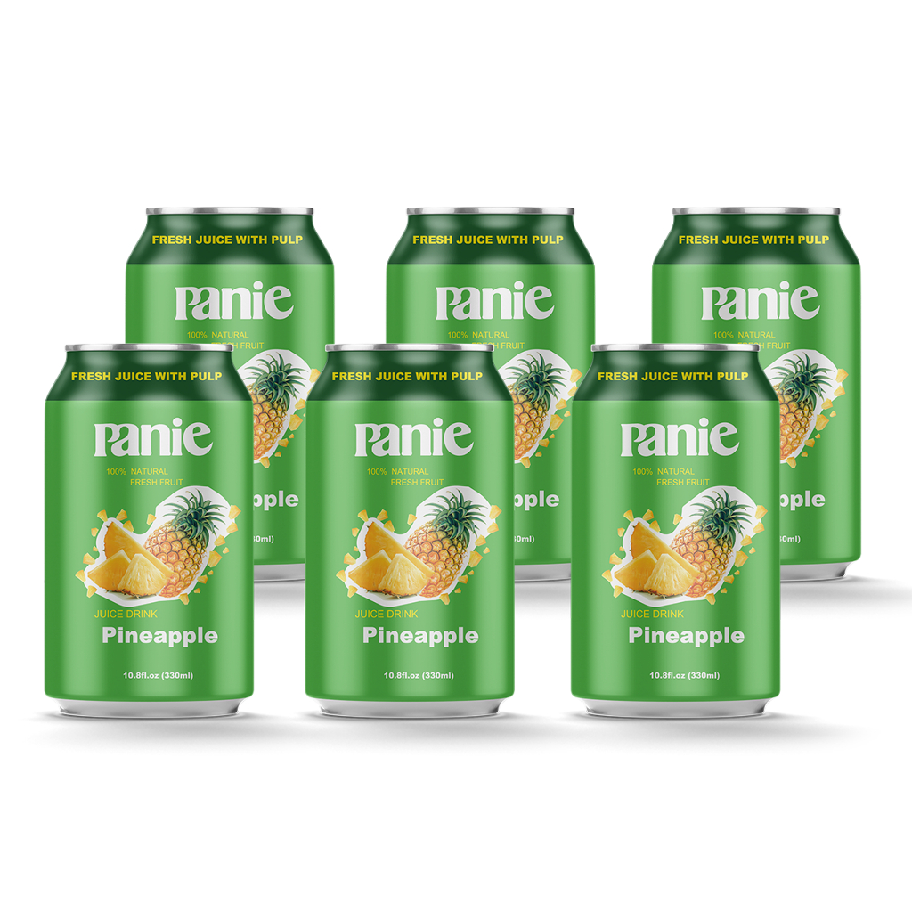 (Lốc 6 lon) Nước Ép Trái Cây Panie Hương Dứa - lon 330ml