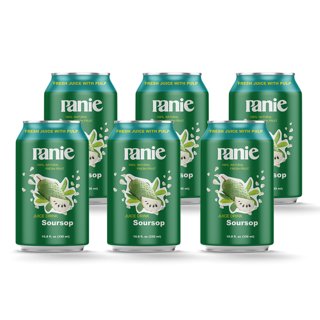 (Lốc 6 lon) Nước Ép Trái Cây Panie Hương Mãng Cầu - lon 330ml