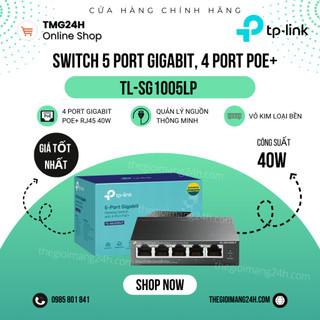 Thiết bị chia mạng 5 cổng gigabit với 4 cổng poe tp-link tl-sg1005lp tl-sf1005lp công suất 41w. hàng chính hãng
