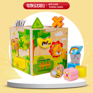 Đồ chơi gỗ hộp thả và phân biệt 15 hình khối và màu sắc cho bé từ 1 tuổi trở lên - DOZKIDZ