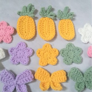 Hoa len, quả dứa, ngôi sao, nơ handmade trang trí áo, túi làm ghim cài