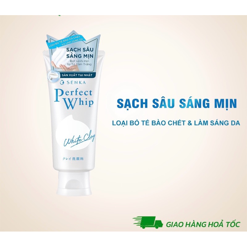 Giá sỉ-Sữa Rửa Mặt Senka Dưỡng Trắng, Cấp Ẩm Cho Da, Chống Lão Hóa, Ngừa Mụn Perfect Whip Beauty Foam 120g