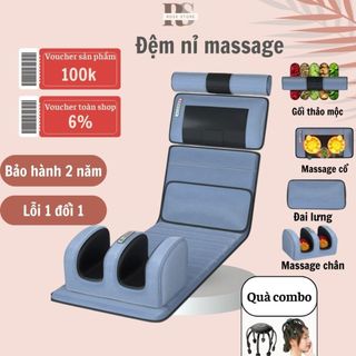 Đệm massage toàn thân cao cấp loại nỉ nhung,Ghế massage giúp thư giãn, lưu thông khí huyết thế hệ mới, máy mát xa