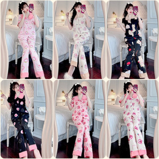  Đồ bộ Pyjama nữ lụa mango - đũi gân tay ngắn quần dài đa dạng mẫu mã hoạ tiết xinh