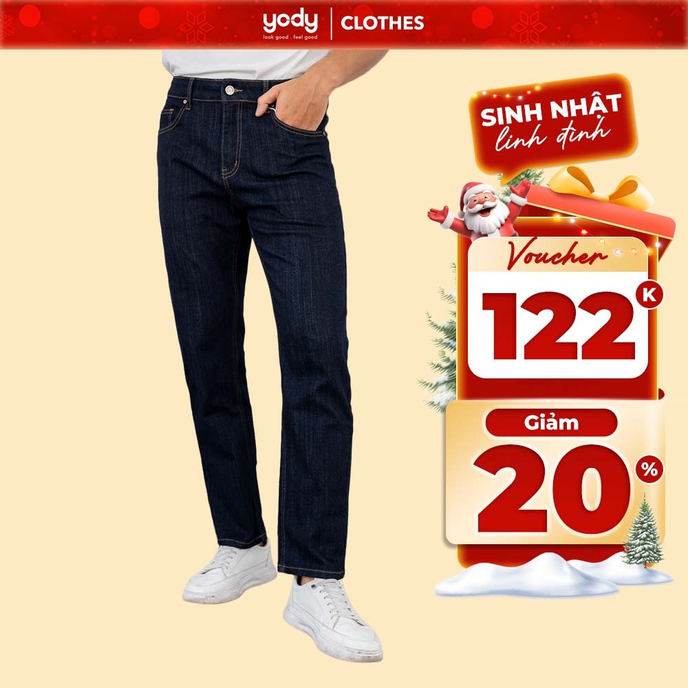 Quần jeans nam slimfit coolmax YODY mát mẻ thấm hút tốt giữ phom dáng QJM5043