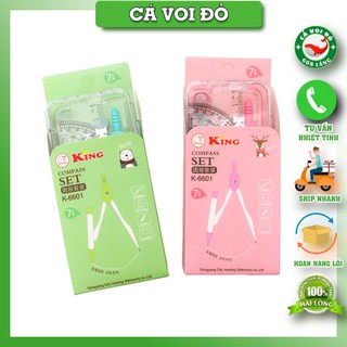 Bộ thước kẻ compa king compass set k-6601/ bộ compa hb.9018 /sp003313