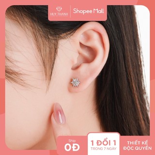 Bông tai nữ vàng 14k btptb366 huy thanh jewelry