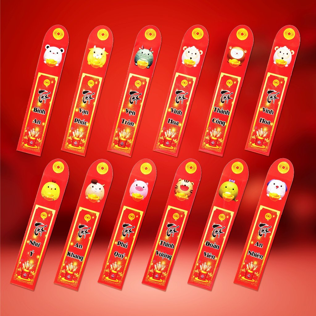 Bao Lì Xì Gieo Quẻ - Hộp 12 Quẻ - Siêu Đẹp Độc Lạ - Bao Lì Xì Gieo Quẻuẻ