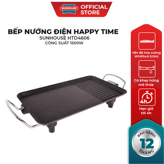 Bếp nướng điện SUNHOUSE Happy Time HTD4606 - Mặt chống dính - ĐIều chỉnh núm xoay - Bảo hành 12 tháng