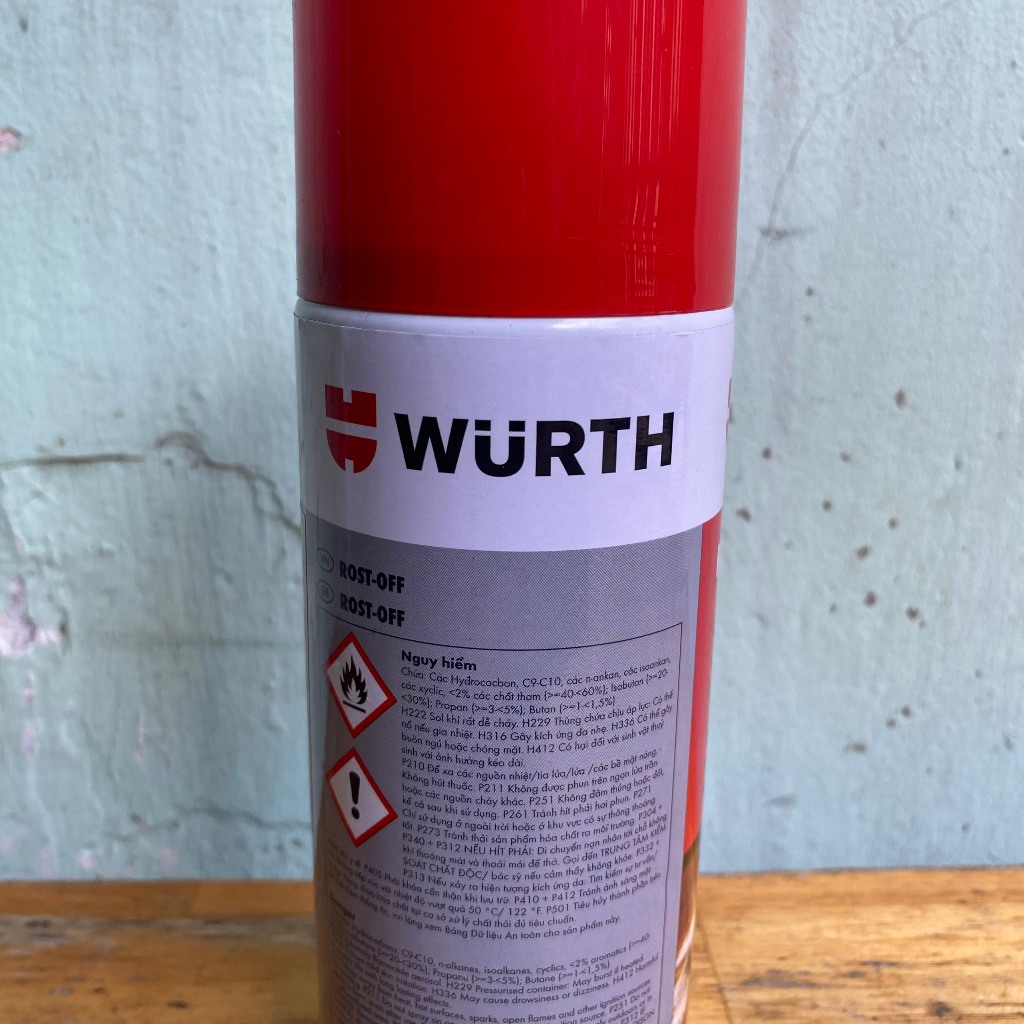 Chai tẩy rỉ sét, phá rỉ sét Wurth Đức chai 400ml và 300ml: chai này phá rỉ sét mạnh dùng trong ô tô xe máy...