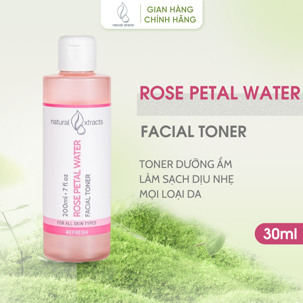 Toner hoa hồng dưỡng ẩm làm sạch da NATURAL XTRACTS Rose Petal Water Facial Toner 200ml