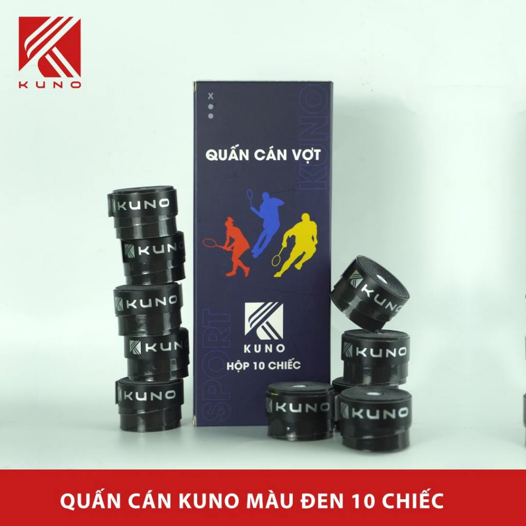 Băng Quấn Cán Vợt Cầu Lông KUNO Chính Hãng, Mỏng Cảm Vợt Tốt, Bề Mặt Mịn, Hộp 10 Chiếc