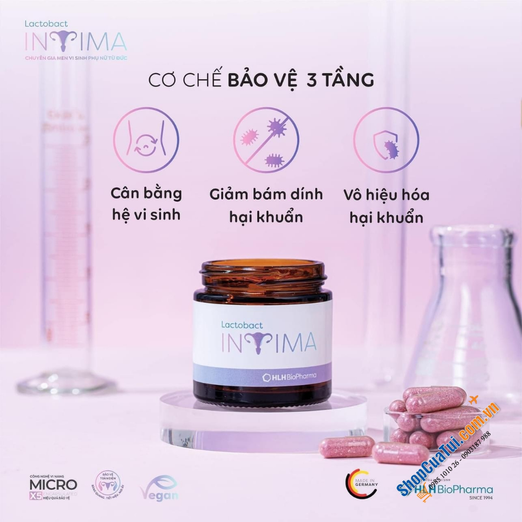 Viên uống men vi sinh Lactobact Intima dành cho phụ nữ- Út store